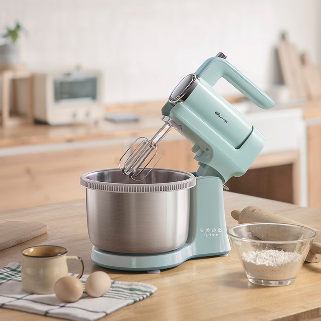 Batteur sur socle 4L bleu clair avec bol en acier inoxydable