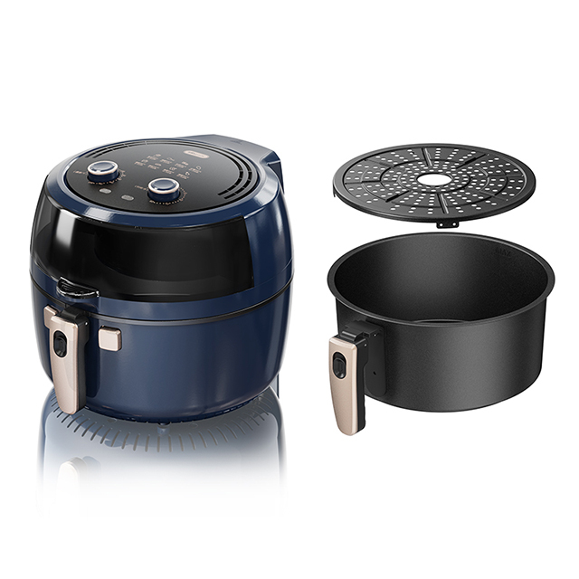 Friteuse à air avec grande fenêtre visible et fonction d'agitation